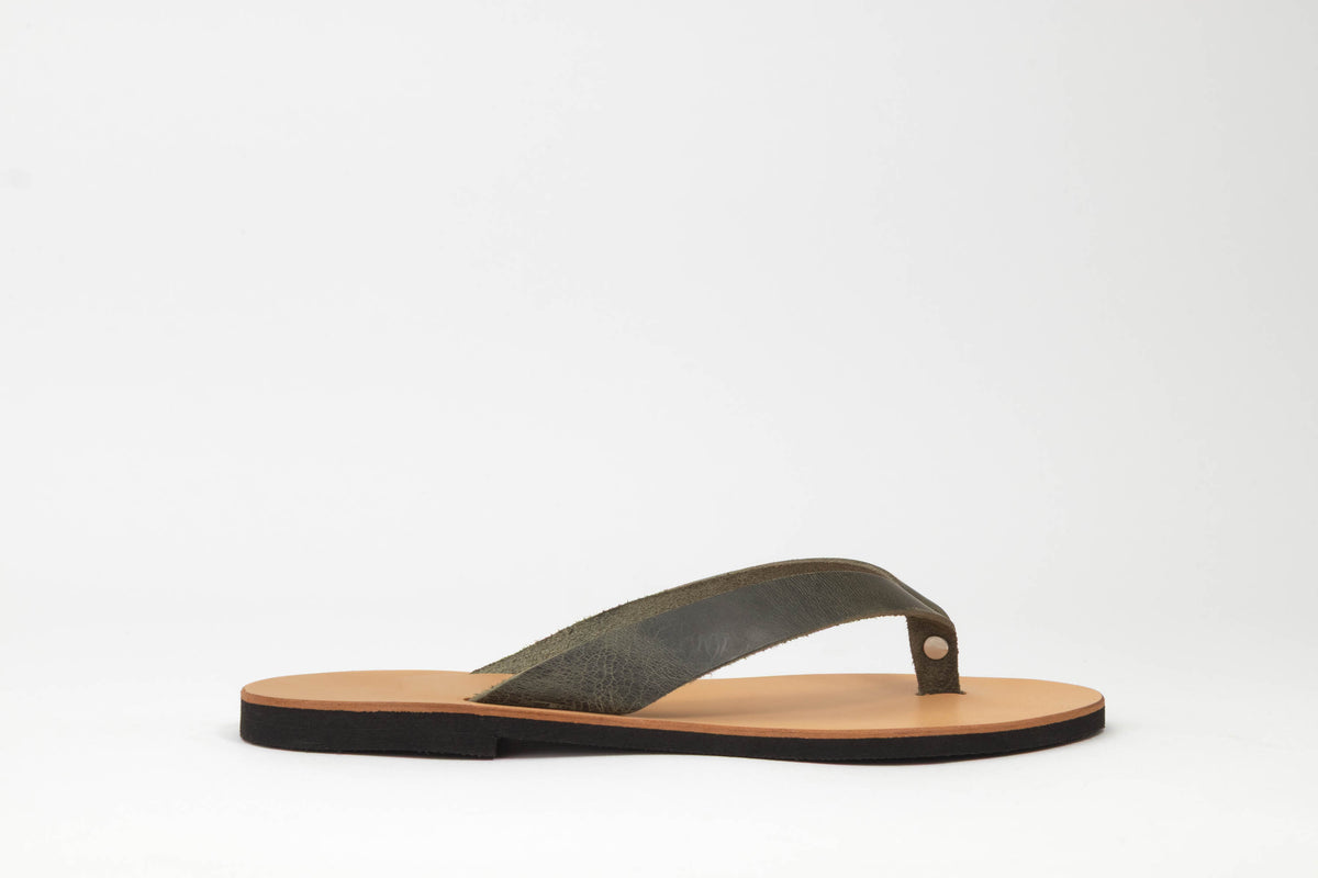 Artemis — Women’s Zebra Leather Toe-Post Sandals