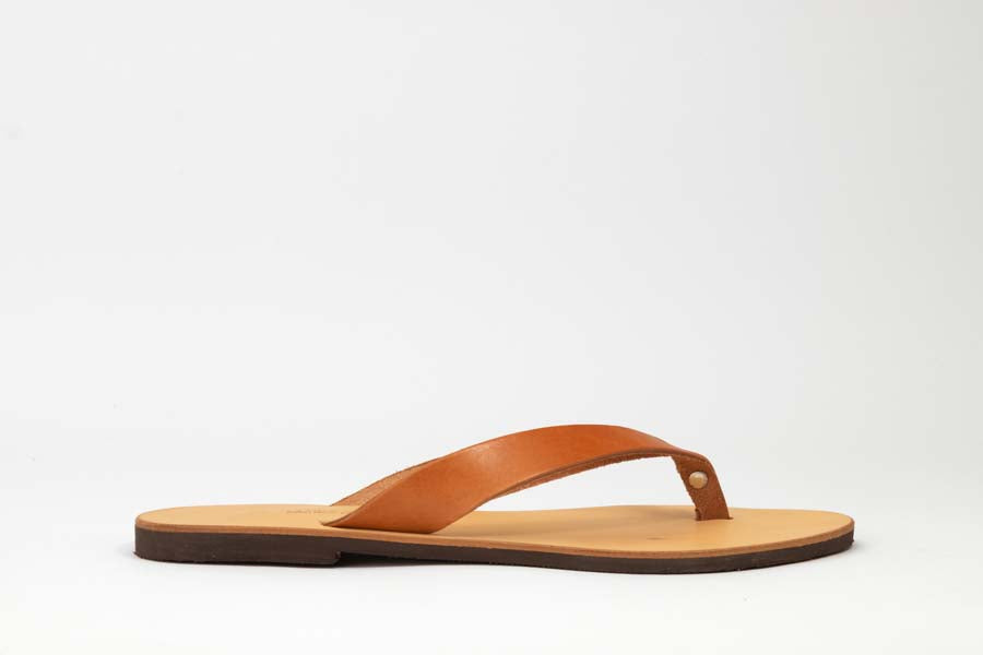 Natural Tan leather sandals side profile