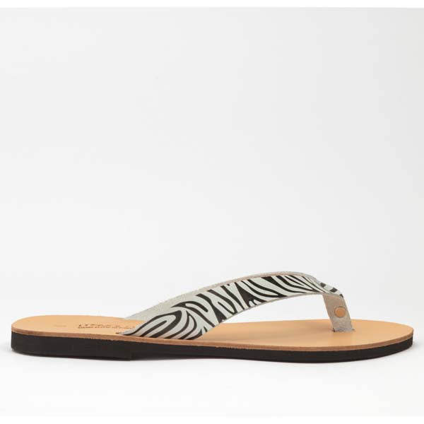 Natural Zebra leather sandals side profile