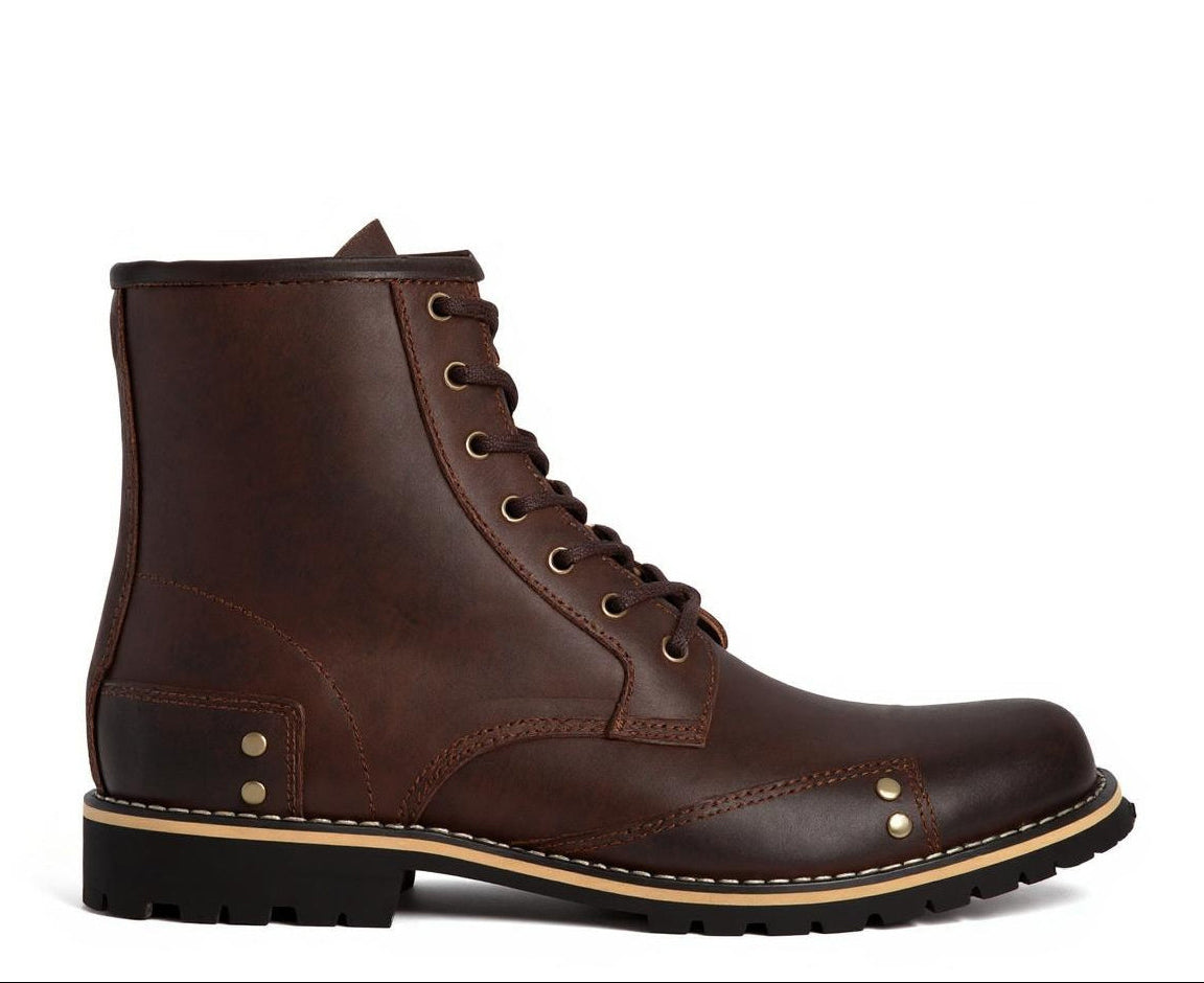 MOLAI — Handcrafted 8in Leather Lace-Up Work Boots | Tsavalas
